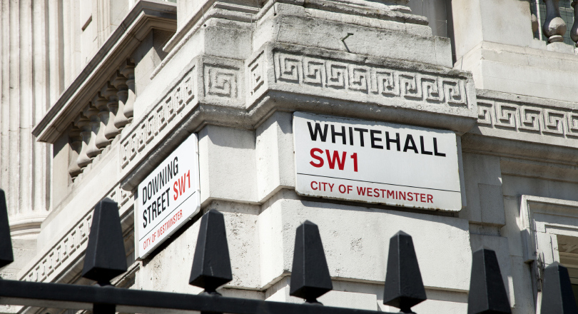 Whitehall and Downing Street street sign