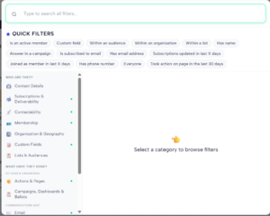 Movement audience filters